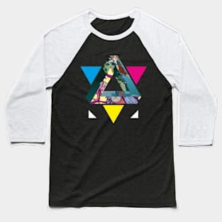 Triangle Abstract Illustration Baseball T-Shirt